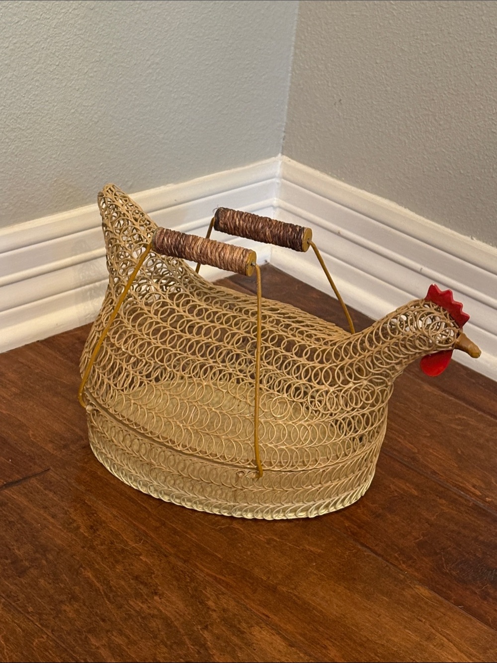 Woven Rattan Chicken Basket - Natural